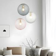 Viokef Hänglampa Diana, klar/guldfärgad, Ø 30 cm, glas