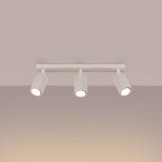 SOLLUX LIGHTING Carbon takspotlight, beige, längd 45 cm, aluminium, 3 ...