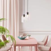 TK Lighting Molly hänglampa, rosa, Ø 14 cm, metall/glas