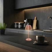 Briloner LED-bordslampa Brilo unplugged Riffle, 20 cm, koppar