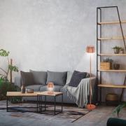 Briloner LED-golvlampa Brilo unplugged Riffle, kopparfärgad