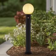 Lindby väglampa Dangan, vit, 90 cm, glas, sensor