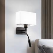 Argon Vägglampa Harry, kantig, svart/svart/vit