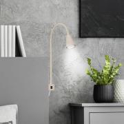 Briloner LED-vägglampa Tuso, beige, sängmontering, metall, flexibel ar...