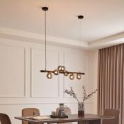 Lucande taklampa Diborah, rökgrå, glas, 90 cm, G9