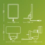 Philips LED-solcellslampa utomhus Tylus, svart 5 000 K sensor