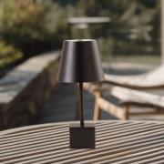 Lindby LED-uppladdningsbar bordslampa Janea CUBE, svart, metall