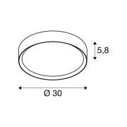 SLV LED-taklampa Decona, Ø 30 cm, svart/guldfärgad