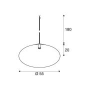 SLV hänglampa Magico, Ø 55 cm, svart/guldfärgad, metall