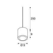 SLV LED-hänglampa Oculus, mässingsfärgad Ø 9 cm, dimbar till varmt