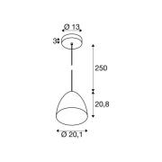 SLV hänglampa Para Cone, Ø 30 cm kopparfärgad/vit