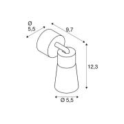 SLV taklampa Puri 2.0 Cone, svart/guldfärgad, Ø 5 cm