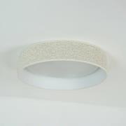 Duolla LED-taklampa Plafond, kräm, tyg, Ø 45 cm, dimbar