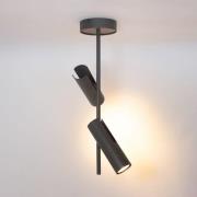 SIGMA Takspotlight Leda 2, olivgrön, 2 lampor, stål, höjd 55 cm