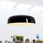 Oluce LED-hänglampa Canopy, Ø 60 cm, svart, aluminium