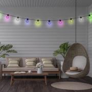 Näve LED-ljusslinga CADENA, RGB, svart, 10 lampor, 10 m