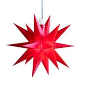 STERNTALER LED-stjärna, röd, 18 taggar, Ø 16 cm, IP44 batteri