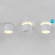 Näve LED-takspotlight Trimes, Ø 11,5 cm, vit, CCT, stegvis dimbar