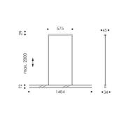 OLIGO LED-hänglampa Linto FIX, beige/vit, metall, 927, dimbar