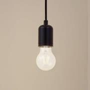 Lindby pendellampa Hattie, svart, Ø 4,7 cm, metall, E27