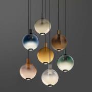 OLEV LED-hänglampa BEAM STICK NUANCE, brun, Ø 20 cm, 927