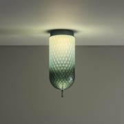 OLEV LED-taklampa Curuba, grön, glas, höjd 40 cm, 2 700 K