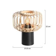 Steinhauer Bordslampa Bloeba, svart/natur, metall, trä, E27