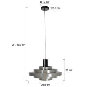 Steinhauer Hänglampa Halo Cirque, grå, metall, Ø 50 cm, E27