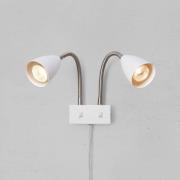 Markslöjd vägglampa Ciro, vit, metall, stickkontakt, GU10
