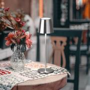 FH Lighting LED-bordslampa med batteri Viletto, nickelfärgad, IP54