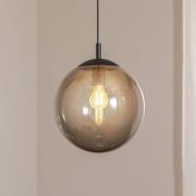 TK Lighting Esme hänglampa, Ø 30 cm, rökgrå, glas, klot, E27