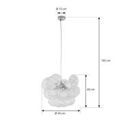 Lucande hänglampa Diborah, klar, Ø 43 cm, glas, G9