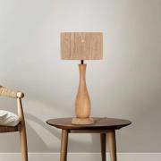 Trio Lighting Toba bordslampa, jute, trä, naturfärg