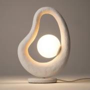Maytoni LED-bordslampa Opus, vit, metall/glas, höjd 38 cm