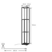 Lindby LED-golvlampa Birta, stående, hylla, höjd 155 cm