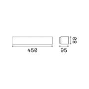 Ideallux Ideal Lux utomhusvägglampa Andromeda, antracit, bredd 45 cm