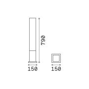 Ideallux Ideal Lux väglampa Edo square, kaffebrun, GX53