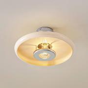 Lindby taklampa Branford, retro, Ø 35 cm, beige, metall