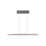 FISCHER & HONSEL LED-pendellampa Torvi, längd 135 cm, nickelfärgad/vit...