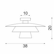 Luminex Taklampa Plato, orange, metall, Ø 38 cm, E27