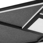 Brilliant LED-taklampa Hardy, längd 71 cm svart matt metall/tyg