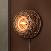 GOOD & MOJO vägglampa Barbados, brun Ø 35 cm bambu stickkontakt