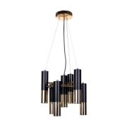 Domiluce Pendellampa Orino, svart/guld, metall, 7 lampor, GU10