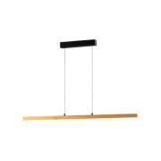 FISCHER & HONSEL LED-pendellampa Shine-Wood, längd 141 cm, ek/svart CC...