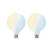 LUUMR Smart LED-lampa 2st E27 G125 7W CCT matt Tuya