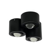 Lindby takspotlight Jyla, svart, 3000 K, 3-ljus, lins, GX53