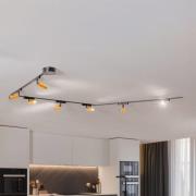 Lindby Lumaro skensystem, spotlights, 7 lampor, guld, Ø4cm,48V,dimbar