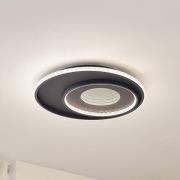 Lindby LED-taklampa Inessa, Ø 51 cm, svart, CCT, dimbar