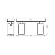 OSRAM takstrålare OCTAGON svart 2 lampor GU10-LED 927 dimbar
