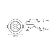 OSRAM LED-inbyggnadsspot, 3-pack, nickel, Ø 9 cm, metall 827 dimbar